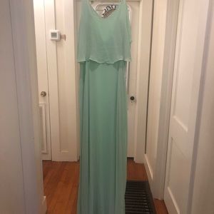 Zara Basic light green chiffon dress